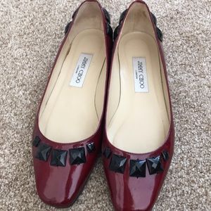 Jimmy Choo Burgundy Flat